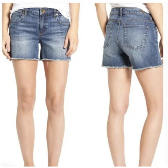 Kut From The Kloth Women Gidget Fray Cut Off Denim Short, Size 6 - Picture 1 of 8